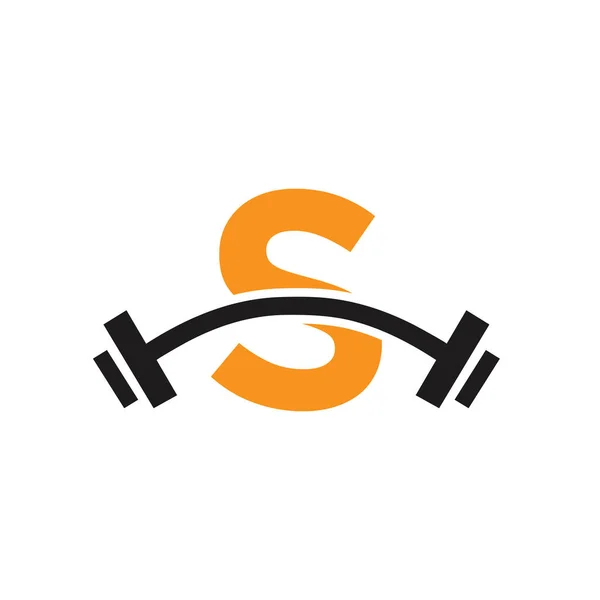 Fitness Gym Logo Design Letra Modelo Carta Fitness Club Exercício — Vetor de Stock