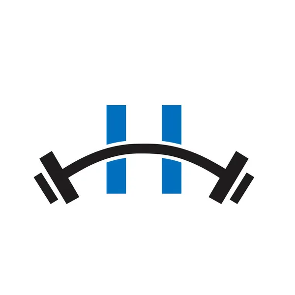 Harfi Şablonunda Fitness Jimnastik Logosu Tasarımı Harfi Fitness Kulübü Egzersiz — Stok Vektör
