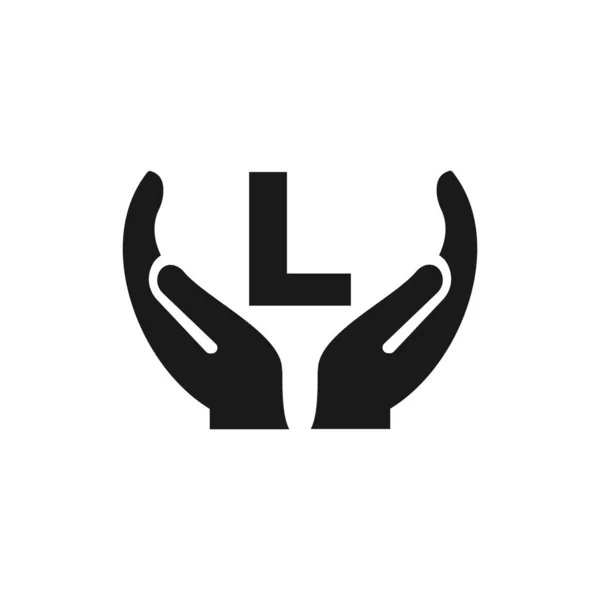 Carta Dando Design Logotipo Mão Design Logotipo Mão Letra Modelo — Vetor de Stock