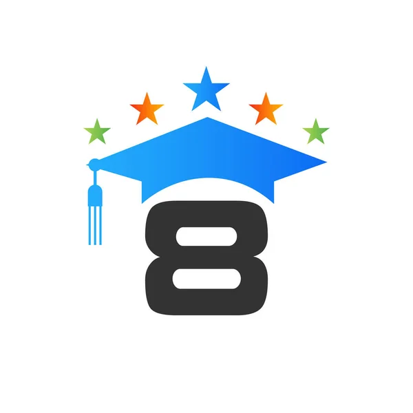 Letter Education Logo Initial Graduation Cap Concept Education Logo Design — Stock Vector