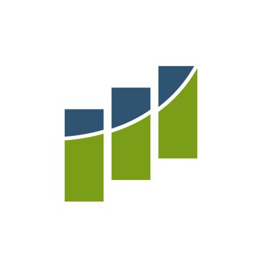 Finansal Logo Tasarım Şablonu. Beyaz Arkaplanda Finansal Pazarlama İşareti