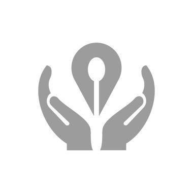 El logosu tasarımı. El konsept vektörlü logo. El ve Konum logo tasarımı