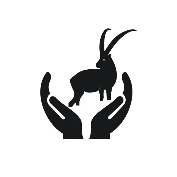 Дизайн Логотипу Hand Goat Логотип Оленя Вектором Концепції Hand Дизайн — стоковий вектор