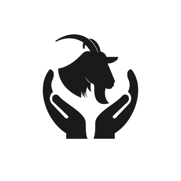 Diseño Del Logotipo Hand Goat Logotipo Ciervo Con Vector Concepto — Vector de stock