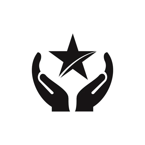 Projekt Logo Hand Star Logo Nagrody Wektorem Koncepcji Strony Projekt — Wektor stockowy