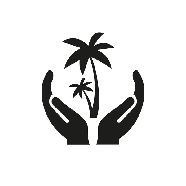 Handplam Logo Ontwerp Plam Logo Met Handconcept Vector Hand Plam — Stockvector
