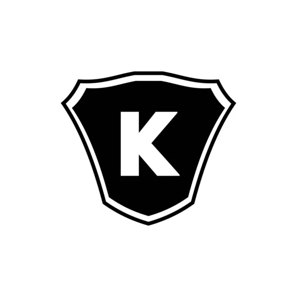 Kalkan Amblemi Logo Şablonu Harfi Kalkan Logosu Harfi Kulüp Vakıf — Stok Vektör