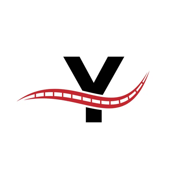 Transport Logo Met Letter Concept Letter Road Logo Ontwerp Model — Stockvector