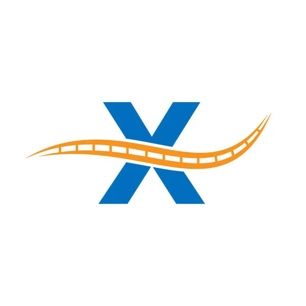 Transport Logo Mit Letter Konzept Buchstabe Straße Logo Design Vorlage — Stockvektor