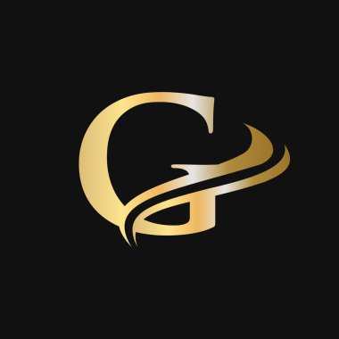G harfli lüks logo. G Altın Monogram Mektup Logosu Şirket Adı, Etiket, Amblem, Yazdırma, Tekstil, Kaplıca, Güzellik, Moda