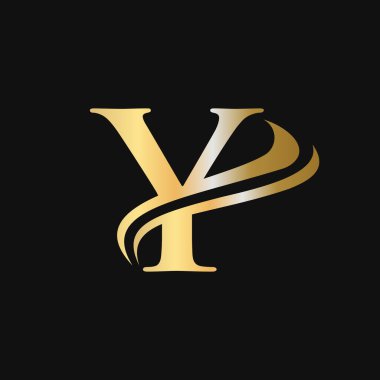 Y Harfi Logosu Konsepti. Y Logosu Tasarımı Altın Monogram Şirket Adı, Etiketi, Amblem, Yazdırma, Tekstil, Kaplıca, Güzellik, Moda