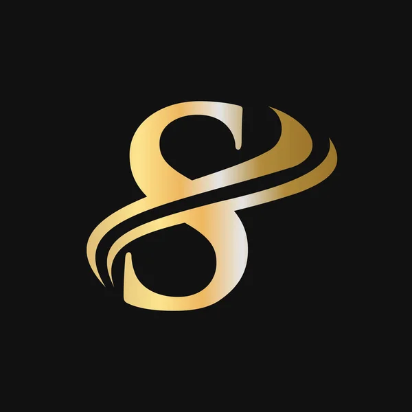 Harfi Logosu Konsepti Logosu Tasarımı Altın Monogram Şirket Adı Etiketi — Stok Vektör
