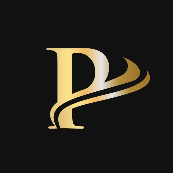 Letter Logo Luxury Concept Initial Logo Design Golden Monogram Letter — Stock Vector