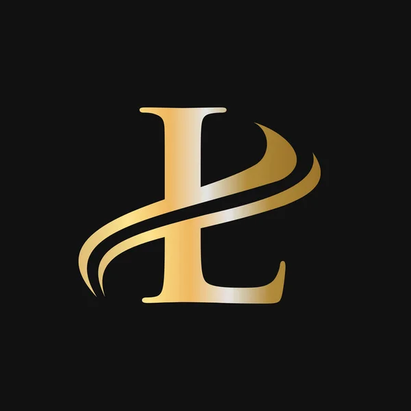 Letter Logo Luxury Concept Initial Logo Design Golden Monogram Letter — Vector de stoc
