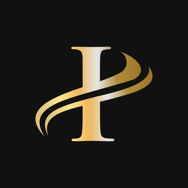 Letter Logo Luxury Concept Initial Logo Design Golden Monogram Letter — Vector de stoc