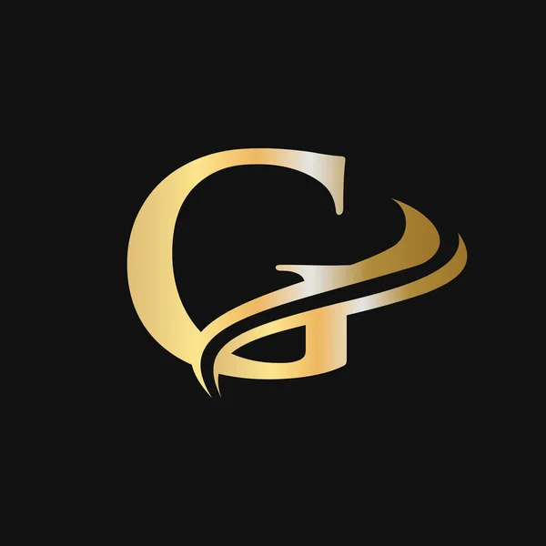 Harfli Lüks Logo Altın Monogram Mektup Logosu Şirket Adı Etiket — Stok Vektör