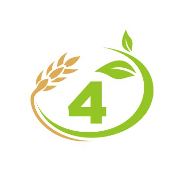 4 Harf Kavramında Tarım Logosu. Tarım ve tarım logosu tasarımı. Tarım, eko-tarım ve kırsal ülke tasarımı 4 harfli Şablon