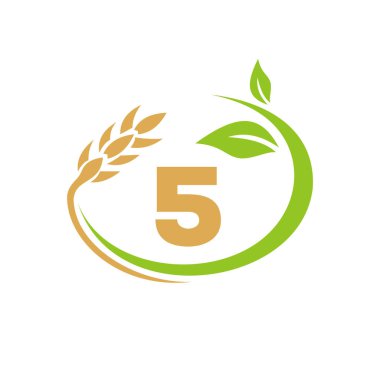 5 harfli Tarım Logosu. Tarım ve tarım logosu tasarımı. Tarım, eko-tarım ve kırsal ülke tasarımı 5 harfli Şablon