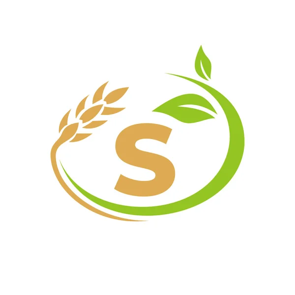 Logo Agricolo Sul Concetto Lettera Progettazione Del Logo Agricolo Agricolo — Vettoriale Stock