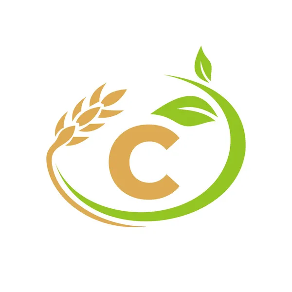 Logotipo Agricultura Conceito Letra Agricultura Design Logotipo Agricultura Agronegócio Eco — Vetor de Stock