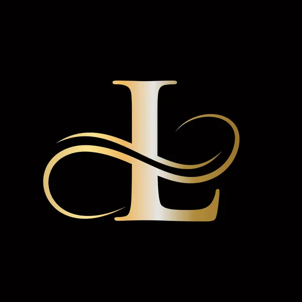 Logo Golden Concept Letter Logo Culoare Aurie Lux Design Monografic — Vector de stoc