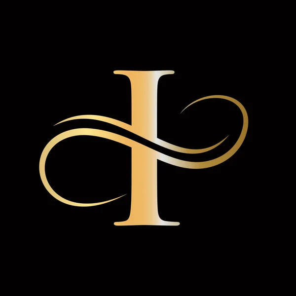 Logo Concepto Oro Logotipo Letra Con Color Dorado Lujo Diseño — Vector de stock