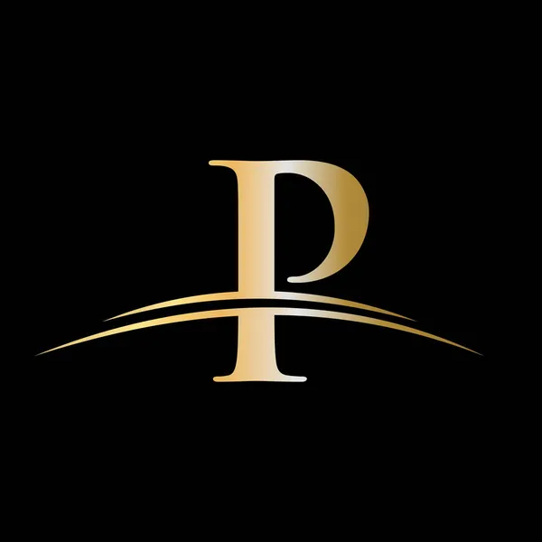 디자인은 비즈니스 정체성을 것이다 컨셉트 Letter Logo Golden Luxury Color — 스톡 벡터