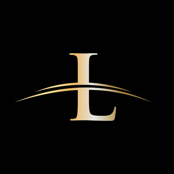 Logo Design Șablon Lux Litera Inițială Logotip Numele Companiei Aur — Vector de stoc