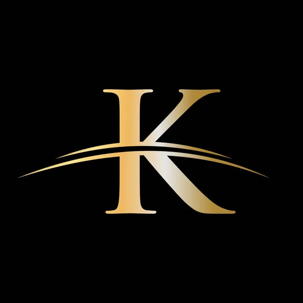 K标志设计为商业和公司身份 创意K字母标志 K标志设计豪华模板 — 图库矢量图片