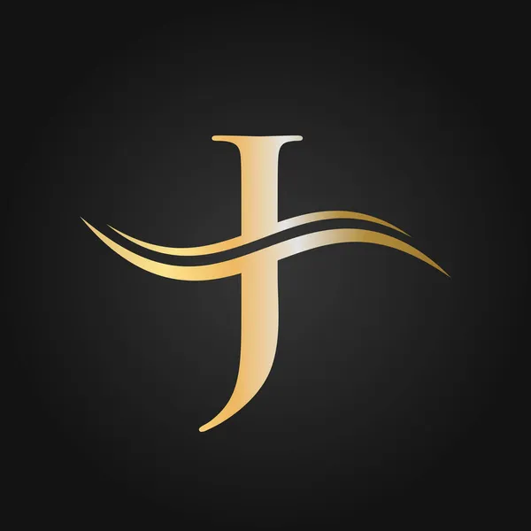 Logo Golden Concept Brevlogotyp Med Golden Luxury Color Och Monogram — Stock vektor