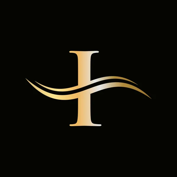 Creative Letter Initial Luxurious Logo Template Ich Habe Ein Goldenes — Stockvektor