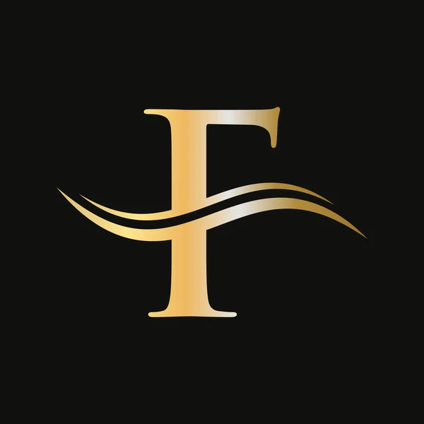Letter Eerste Luxueus Logo Model Logo Golden Concept Letter Logo — Stockvector