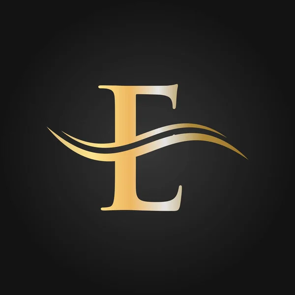 Logo Golden Concept Letter Logo Golden Luxury Color Monogram Design — Stock Vector