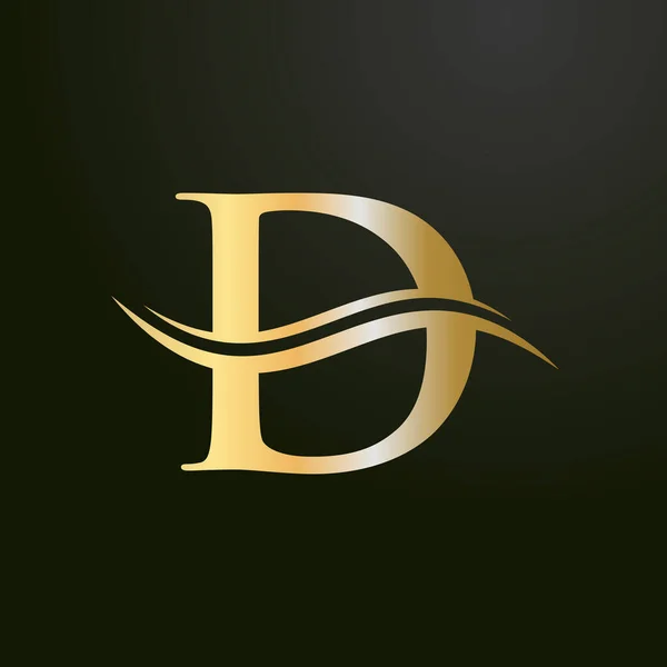 Altın Lüks Renkli Monogram Tasarımlı Harfi Logosu Harfi Lüks Logo — Stok Vektör