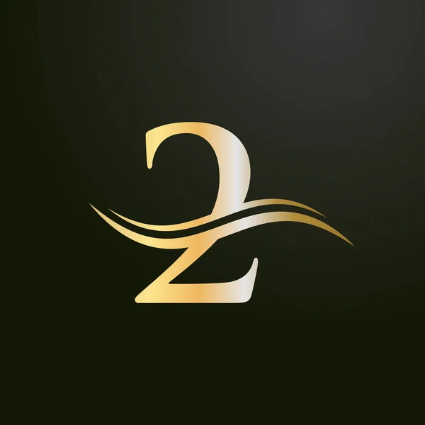 モダンな手紙2ロゴデザインベクトル 創造的 最小限と現代の流行と初期の手紙2ロゴデザイン — ストックベクタ