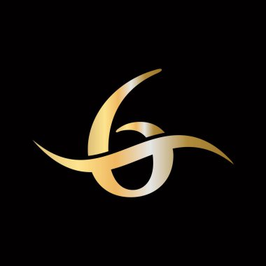 İlk 6 Logo İşareti Vektör Şablonu. Mektup 6 Logo Tasarım Şablonu Elemanı. 6 Harf Logo Tasarımı