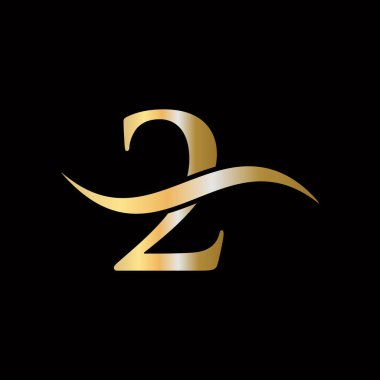 Harf 2 Logo Tasarım Şablonu Elemanı. 2 Harf Logosu Tasarımı. İlk Soyut 2 Logo İmza Vektör Şablonu