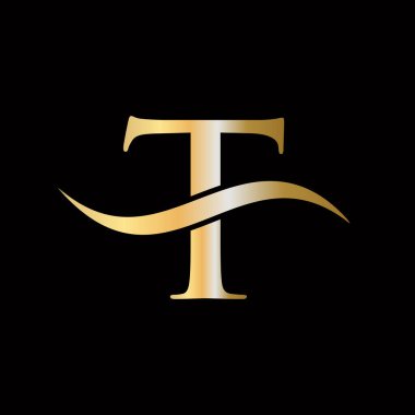 Modern T harfi logo tasarımı Vektörü. İlk harf T logo tasarımı yaratıcı, minimal ve modern trend