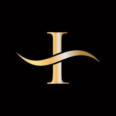 İş ve şirket kimliği için logo tasarlıyorum. Lüks konseptli yaratıcı I harfi.