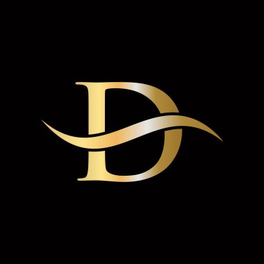 İlk Soyut D Logo İşareti Vektör Şablonu. D harfi logo tasarım şablon elementi. D Harfi Logo Tasarımı