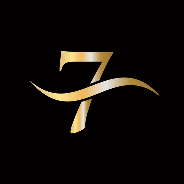 7ロゴデザインテンプレート要素 7文字のロゴデザイン イニシャルアブストラクト7ロゴサインベクトルテンプレート — ストックベクタ