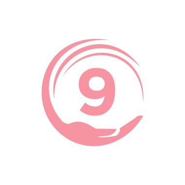 9. Mektubun Yardım Logosu Şablonu. İlk Birlik Vakfı İnsan Logosu İşareti. Birlik Ekibi Çalışma Logosu Şablonu 9 Harf Tasarımı