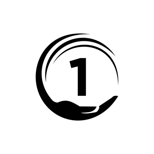 Birinci Mektuptaki Charity Logo Şablonu Birlik Vakfı Nsan Logosu Şareti — Stok Vektör