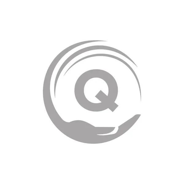 チャリティーロゴテンプレート 初期のUnity Foundationヒューマンロゴ署名 Qレターテンプレート付きUnity Team Workロゴデザイン — ストックベクタ