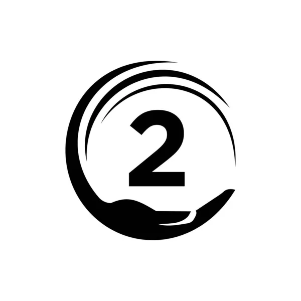 Φιλανθρωπικό Λογότυπο Πρότυπο Στο Γράμμα Αρχικό Ίδρυμα Ενότητας Ανθρώπινο Σήμα — Διανυσματικό Αρχείο