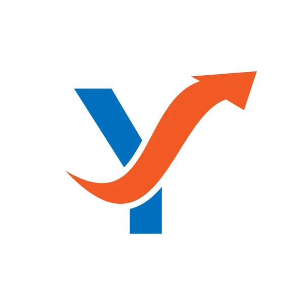 Inicial Logotipo Letra Signo Combinación Flecha Financiera Logotipo Finanzas Letra — Vector de stock