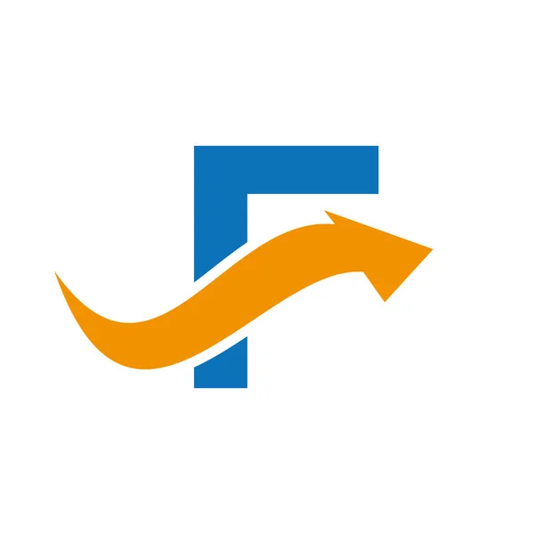 Первоначальный Логотип Буква Знак Комбинации Финансовых Стрелок Финансовый Логотип Letter — стоковый вектор