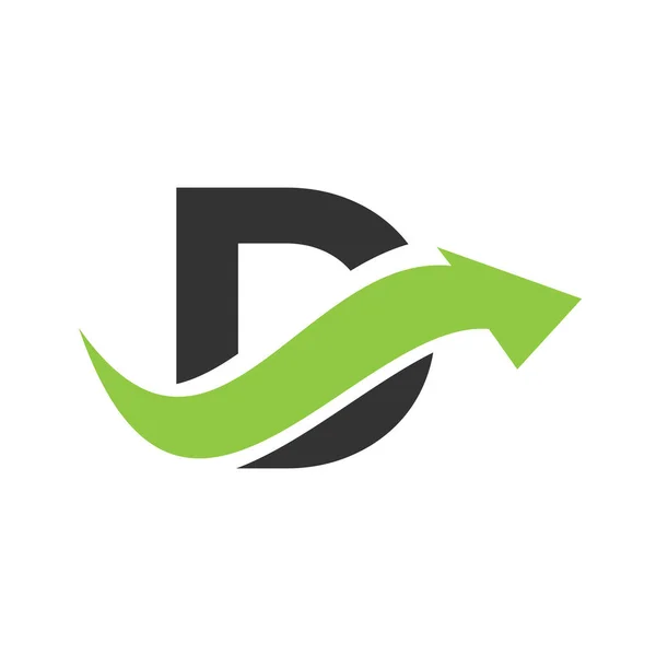 Initial Logo Letter Financial Arrow Combination Sign Finance Logo Letter — Stock Vector