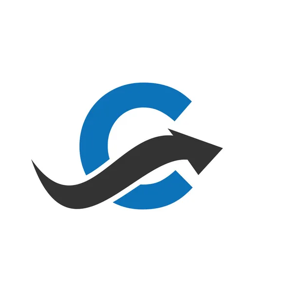 Początkowe Logo Litera Znak Kombinacji Strzałek Finansowych Logo Finansowe List — Wektor stockowy