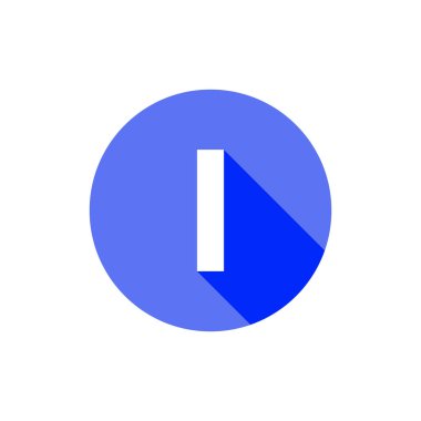 Alfabe, Metin Sembolü Düz Simge I Harfi Uzun Gölge İşareti Şablonu